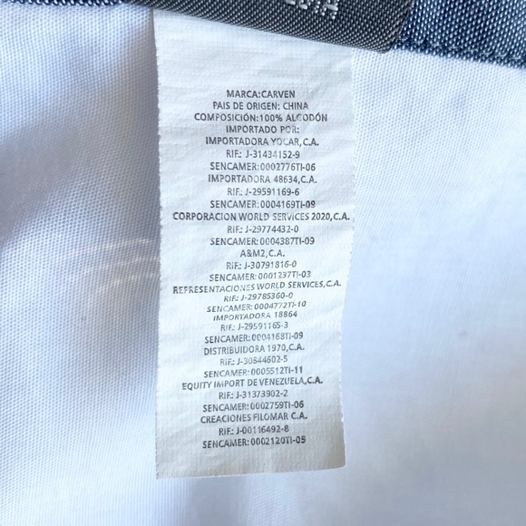 Carven Mens Button-Up Cotton Shirts Mens M White/Blue Striped cuffs - Picture 13 of 14